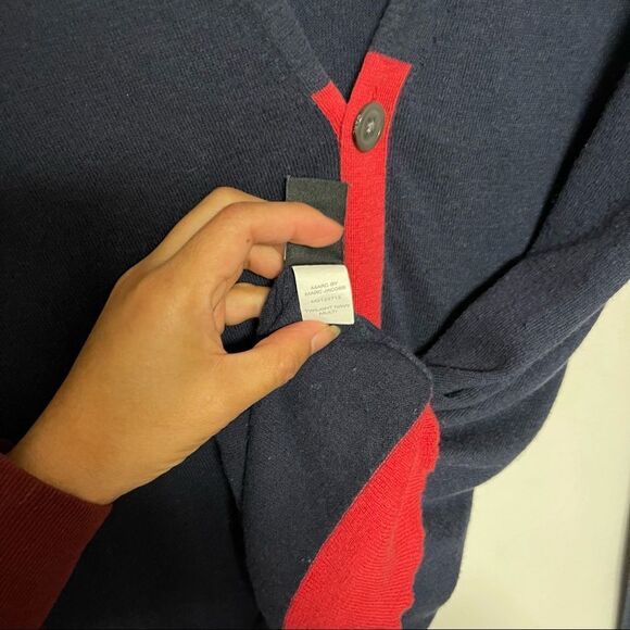 Marc by Marc Jacobs twilight navy multi cardigan silk cotton cashmere blend - Picture 8 of 10